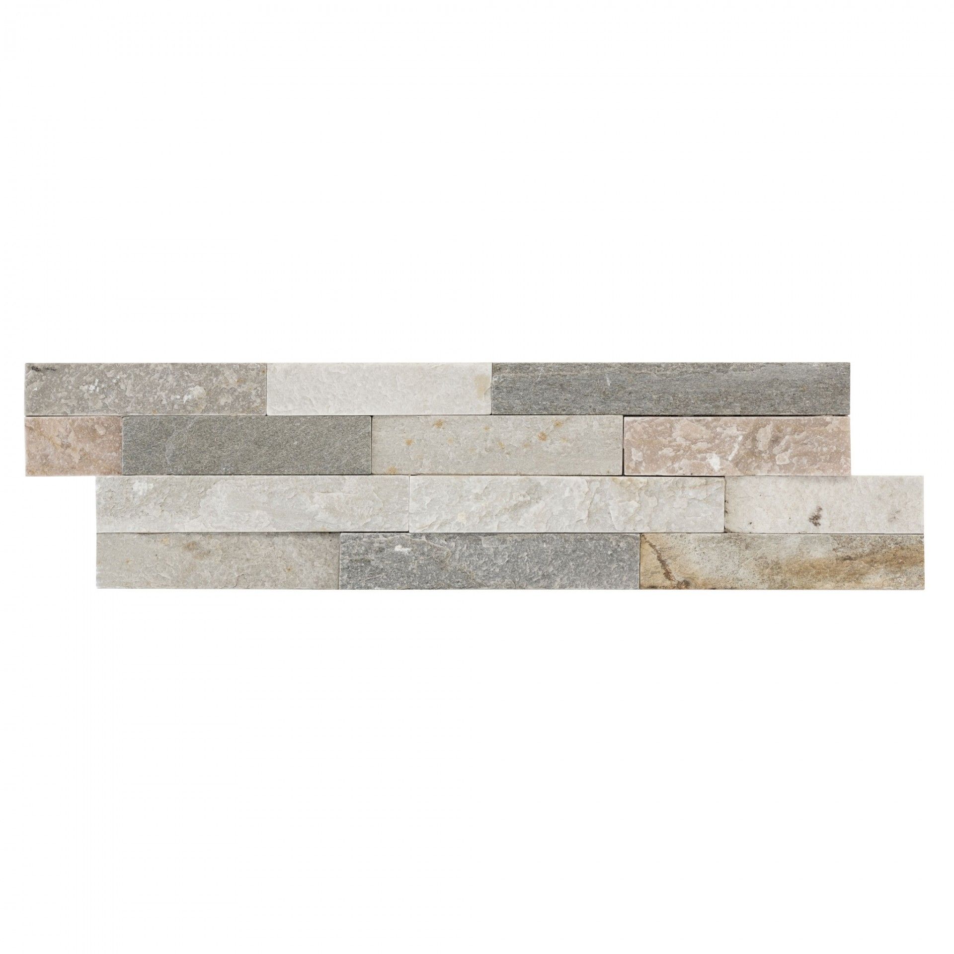 Quartzito Branco/Cinza/Rosa 15x55cm