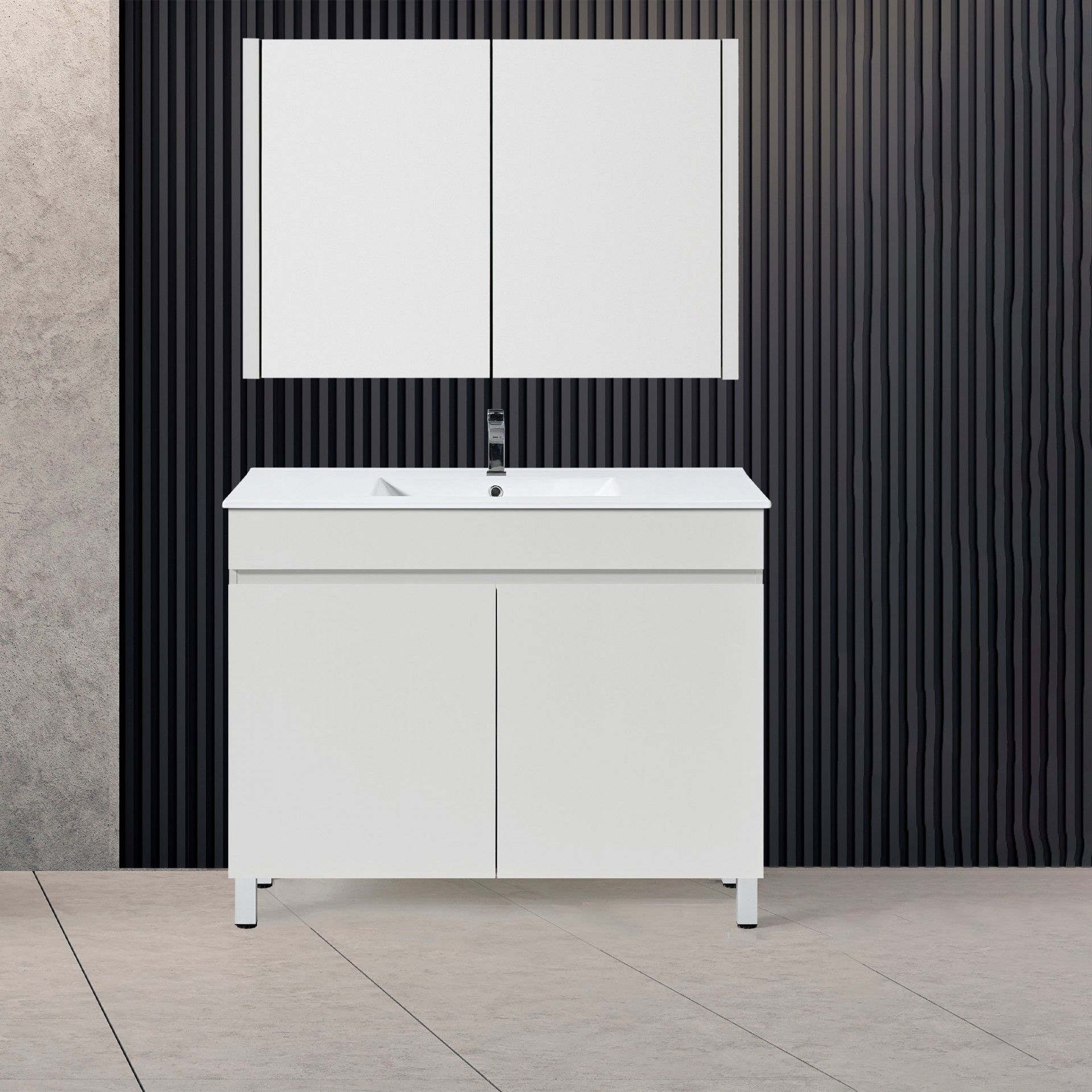 Conjunto Âncora 80cm BR - Movel + Lavatório + Esp + Aplique