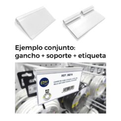 Sobresselente suporte etiqueta plástica para gancho branco EDM