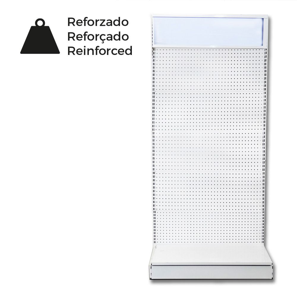 Expositor reforçado branco EDM 92.5x210x41cm