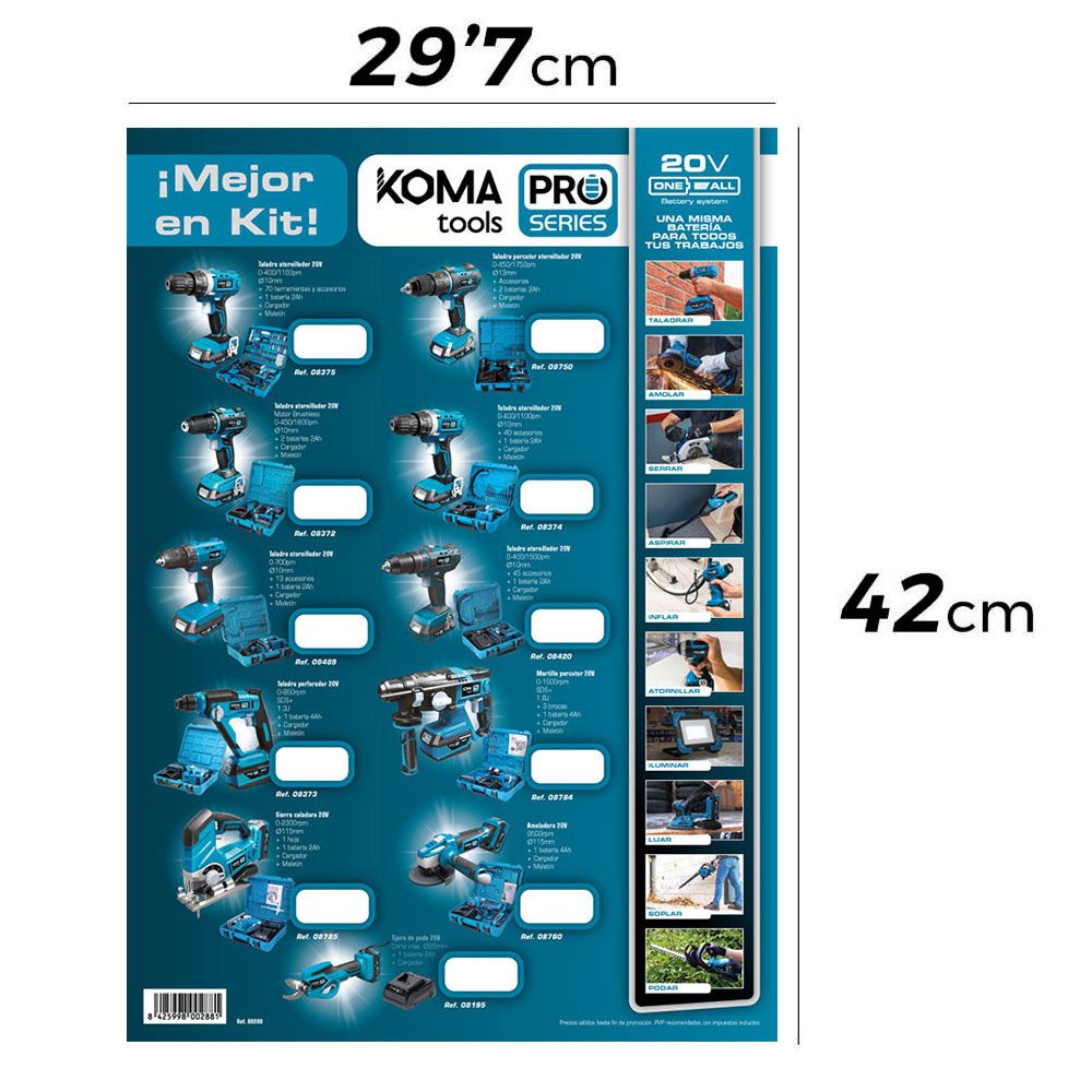 Cartaz promocional temático sem PVP ferramentas koma tools 29,7x42cm