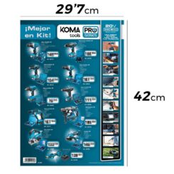 Cartaz promocional temático com PVP ferramentas koma tools 29,7x42cm
