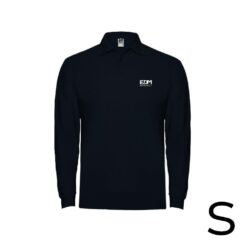 Polo negro manga larga talla-s 65% poliéster 35% algodon
