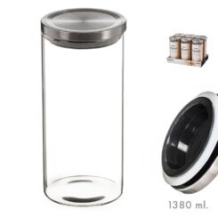 Frasco de vidro com tampa de metal 1380ml kozina