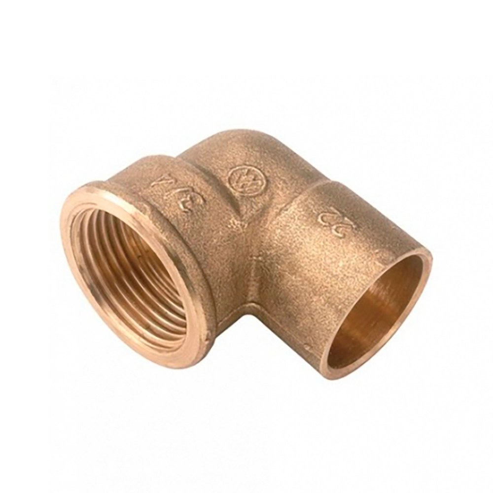 Codo hembra 90 1/2" x 12 mm latón