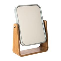 Espelho de casa de banho com pé de bambu-branco coleção "naturéo"