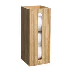 Porta-rolos de reposição WC bambu 36x14.5x14.5cm