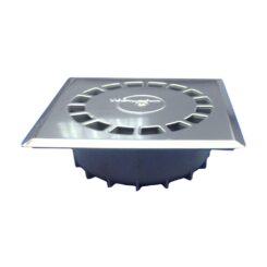Sifão vertical standard aço inoxidável PVC dreno T-88 i 20 x 20 cm / Ø110 - 90 mm. 216 x 216 x 70 mm