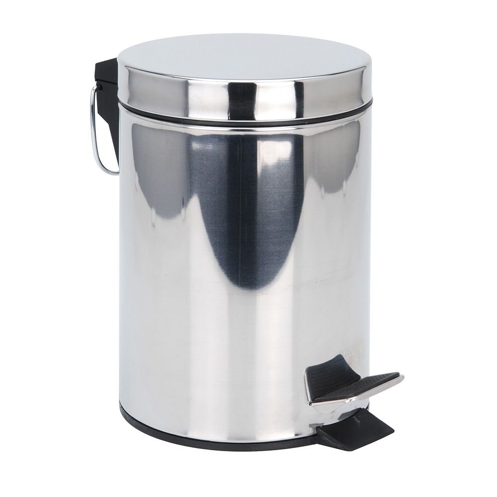 Balde do lixo de aço inoxidável de metal com pedal 3 l