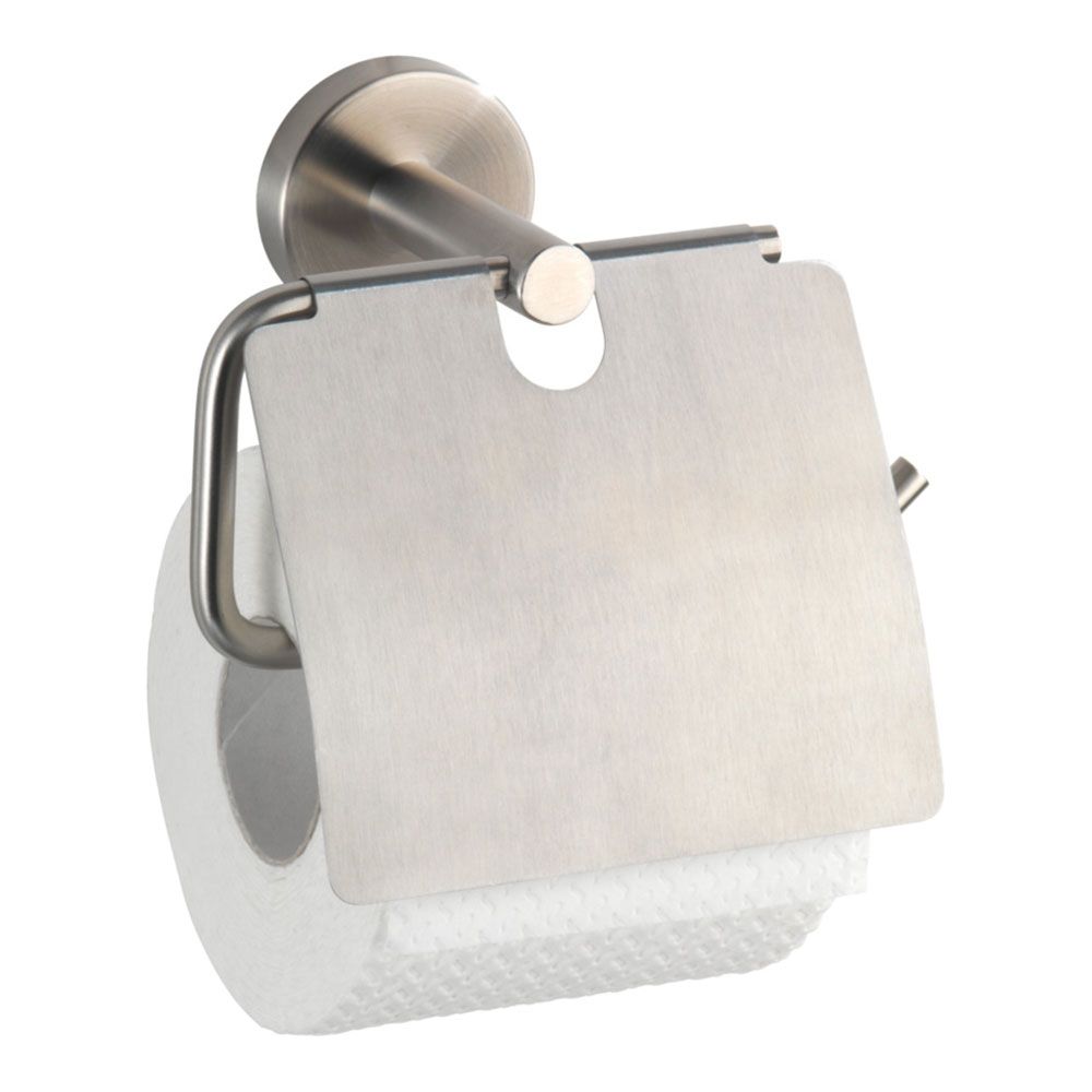 Porta papel higiênico Bosio em aço inox com tampa