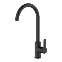 Torneira monocomando com cano alto preto fosco série miño