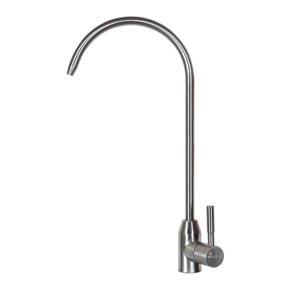 Torneira monocomando de cozinha com bica alta osmose prata escovada