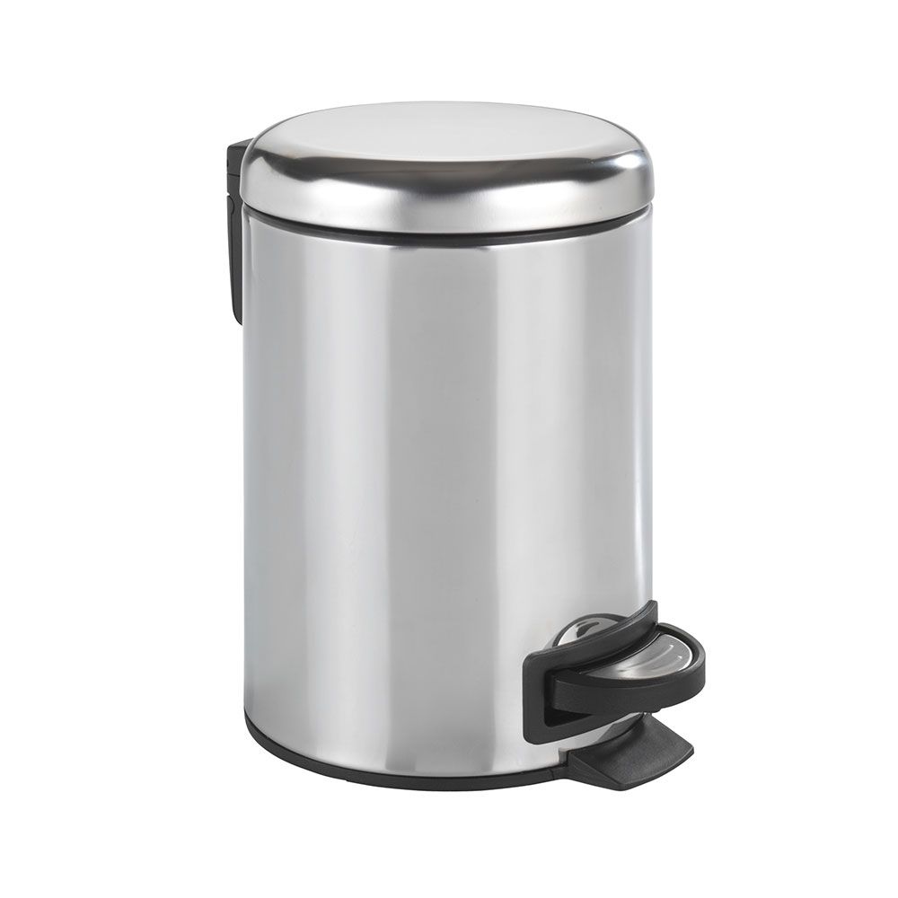 Balde do lixo com pedal INOX leman, brilhante, 3 l