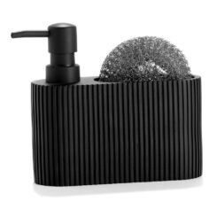 Doseador POL com escovador preto 16,5 x 5,5 x 15 cm