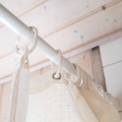 Varão branco para cortina angular de 80 x 80 cm
