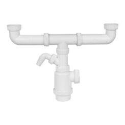 Sifão duplo de garrafa extensivel com tomada para lava-louça