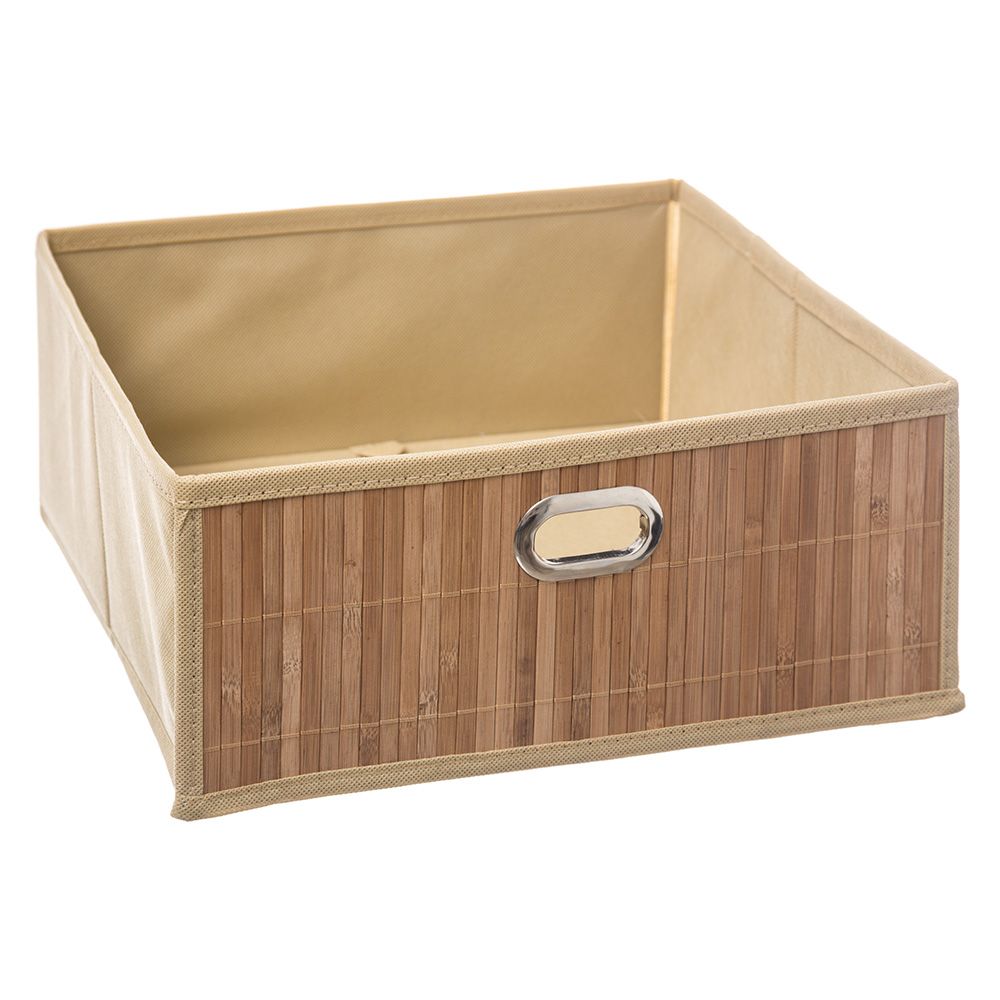 Cesto móveis armazenamento em bambu natural 31x31x13,5cm