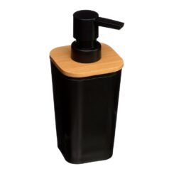 Doseador sabao casa de banho bambu preto coleção "natureo"