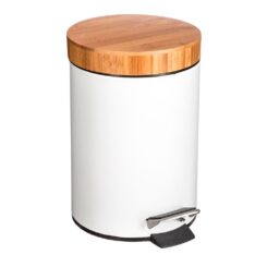 Balde do lixo bambu-branco 3 l