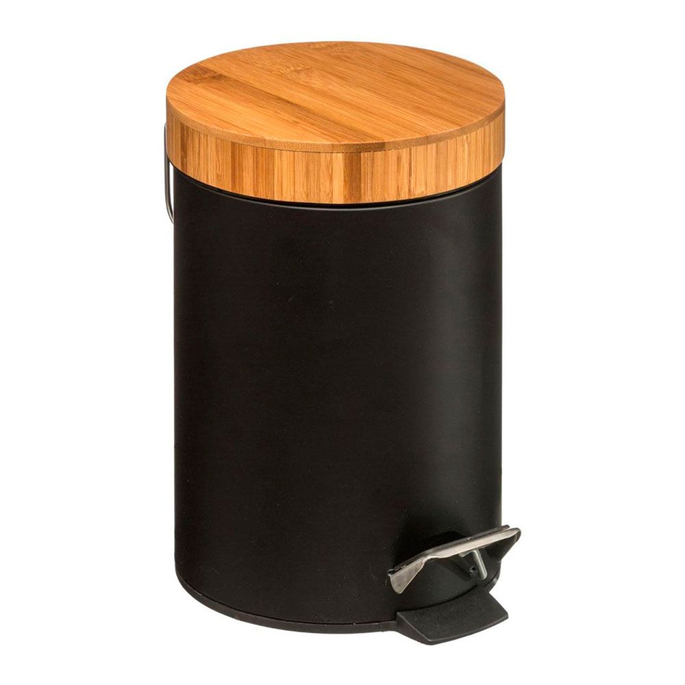 Balde do lixo bambu-preto 3 l coleção "natureo"