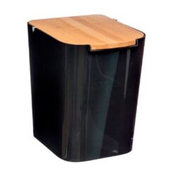 Balde do lixo  bambu preto 5 l