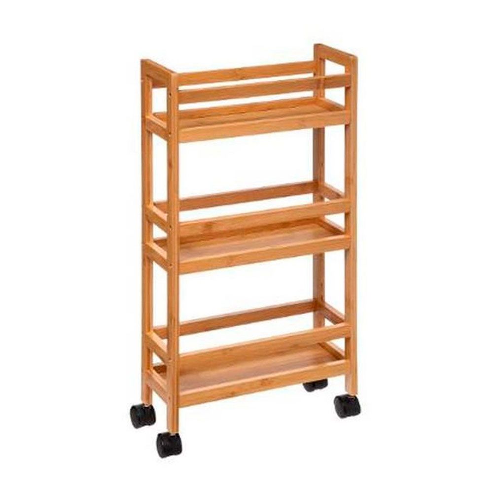 Carro slim de bambú colección desserte 74.5 x 36 x 15 cm