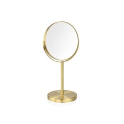 Suporte espelho redondo em metal dourado, largura x5, Ø17 cm