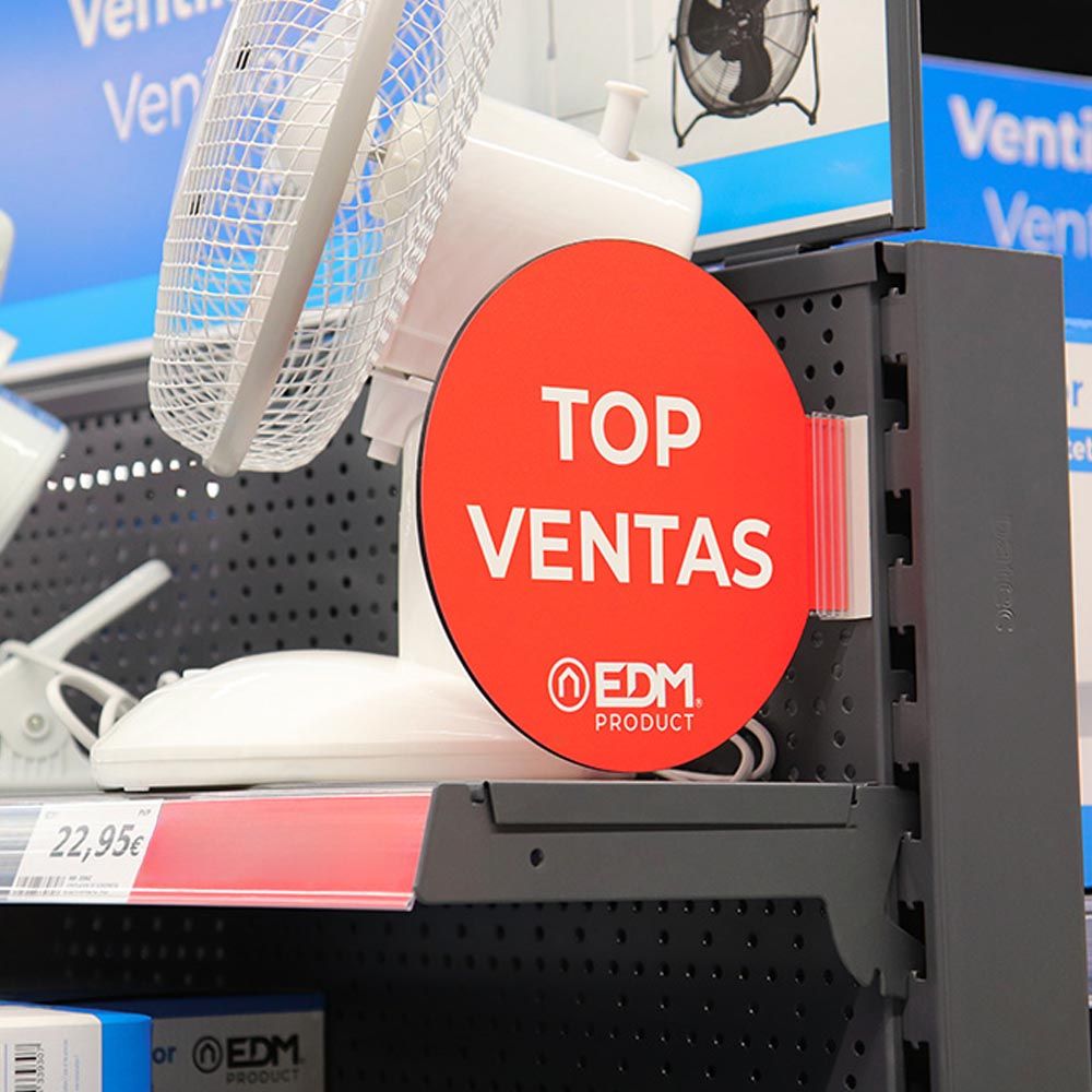 Display promoção módulo espanhol "top ventas" EDM Ø20cm, contém suporte adesivo 02942