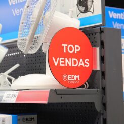 Display promoção módulo português "top vendas" EDM Ø20cm, contém suporte adesivo 02942