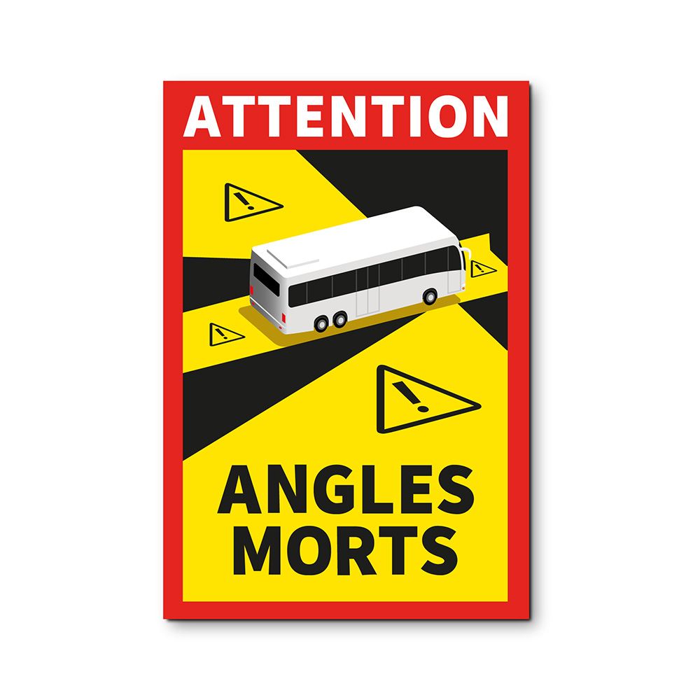 Pack 3 adesivos "angles morts" ônibus 17x25cm