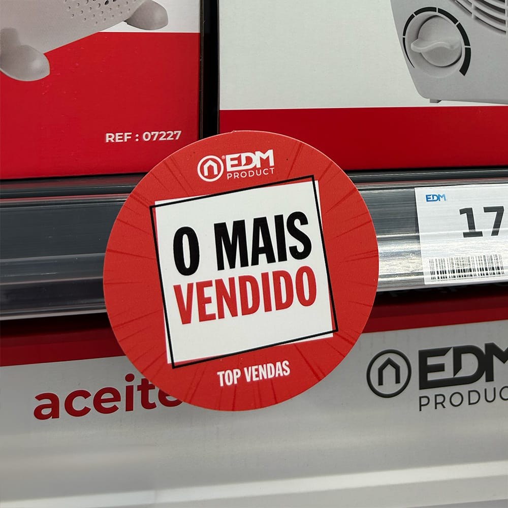 Oscilante o mais vendido fundo vermelho Ø10 cm