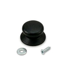 Pomo em nylon preto para tampas de panela, 5,8 x 3,3 cm