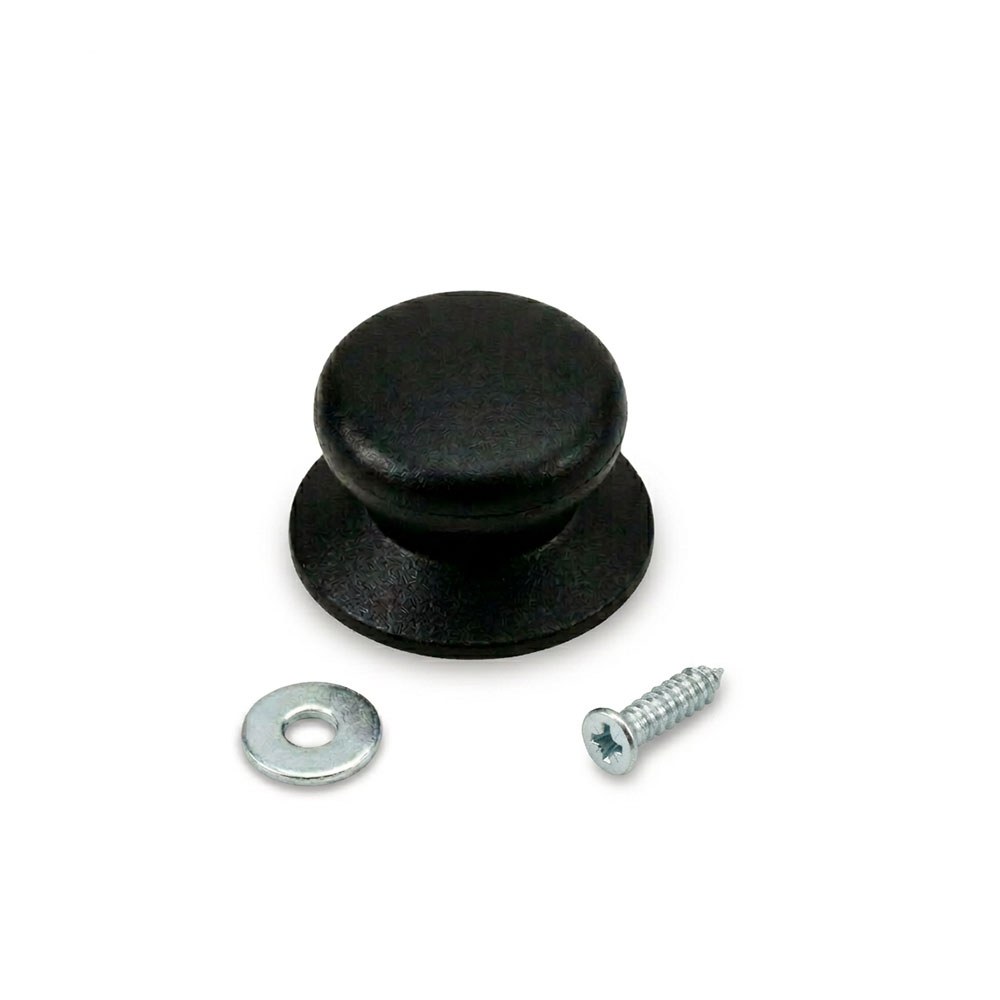 Pomo em nylon preto para tampas de panela, 5,8 x 3,3 cm