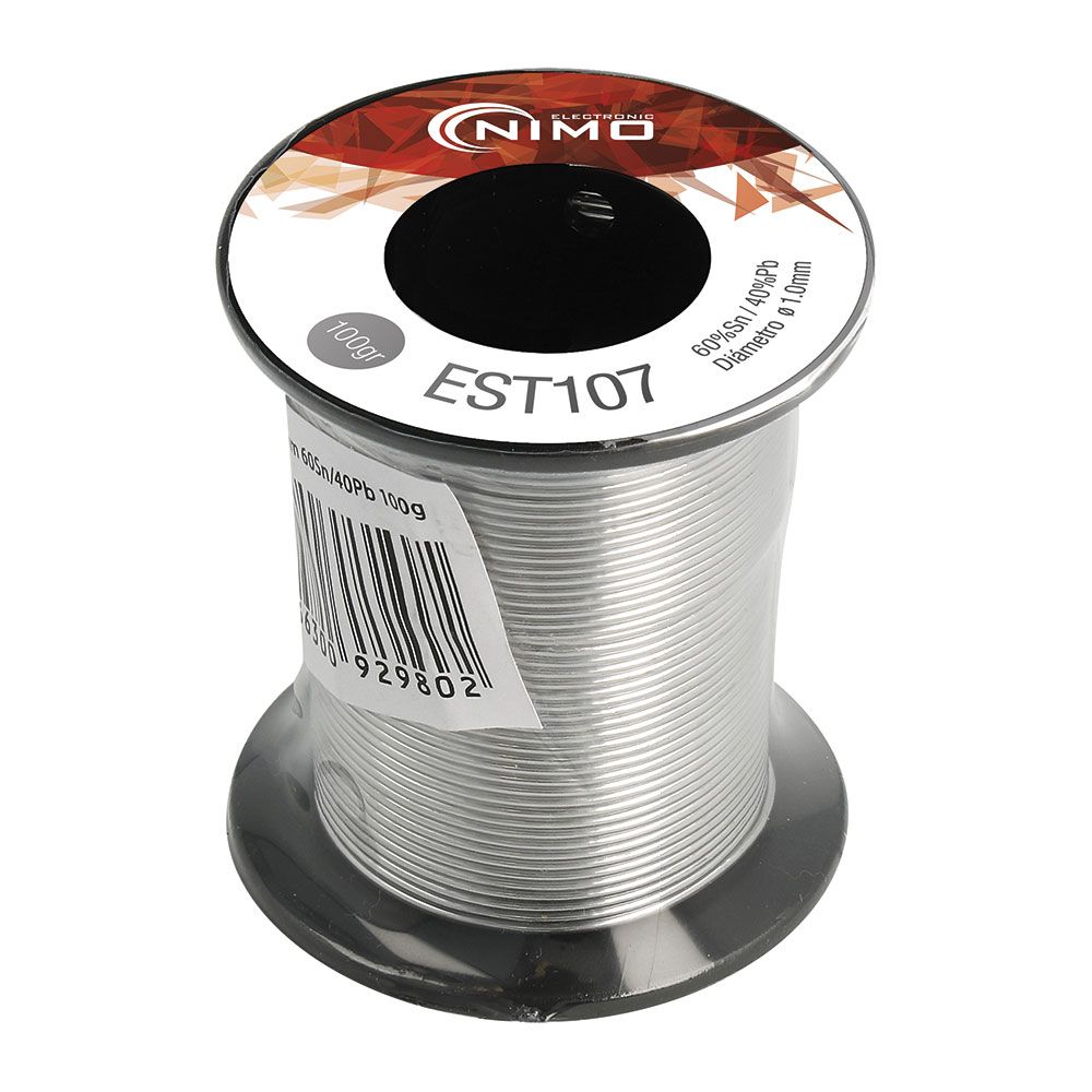 FIO de estanho 60% SN, 40%PB, 2% flux 1mm carrete 100g