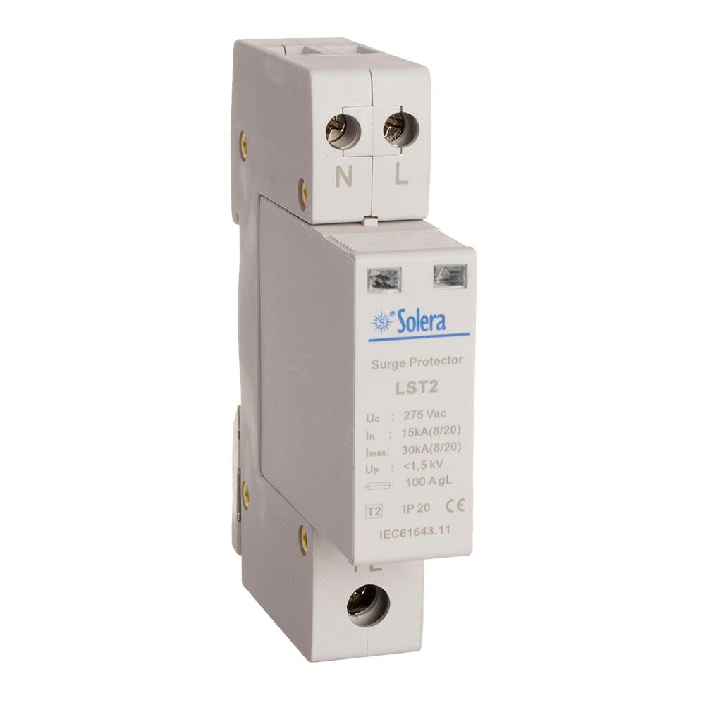 Protetor sobretensão 1P+N 30KA 275V temporário 1 módulo solera (retractilado) LST2