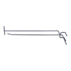 Gancho de garfo simples, com porta-etiquetas, para painel de grade, Ø3 x 250 mm