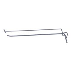Gancho de garfo simples, com porta-etiquetas, para painel de grade, Ø3 x 350 mm