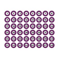 Folha adesiva A3 com 117 identificadores COR roxo EDM