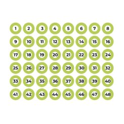 EDM Folha adesiva a4 numerada 1-48 edm verde