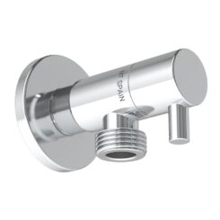Válvula angular modelo deco com alça redonda, prateada,  ½ x ½ POL