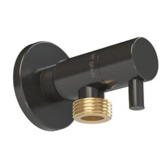 Válvula angular modelo deco com alça redonda, preta, ½ x 3/8 POL