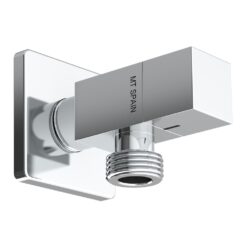 Válvula angular modelo deco com alça quadrada, prateada, ½ x ½  POL
