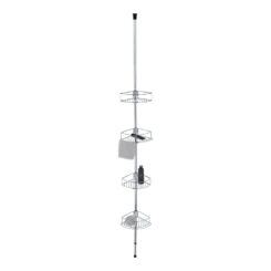 Prateleira de canto telescópica em aço inoxidável, dolcedo, 31 x 23 x 65 - 275 cm