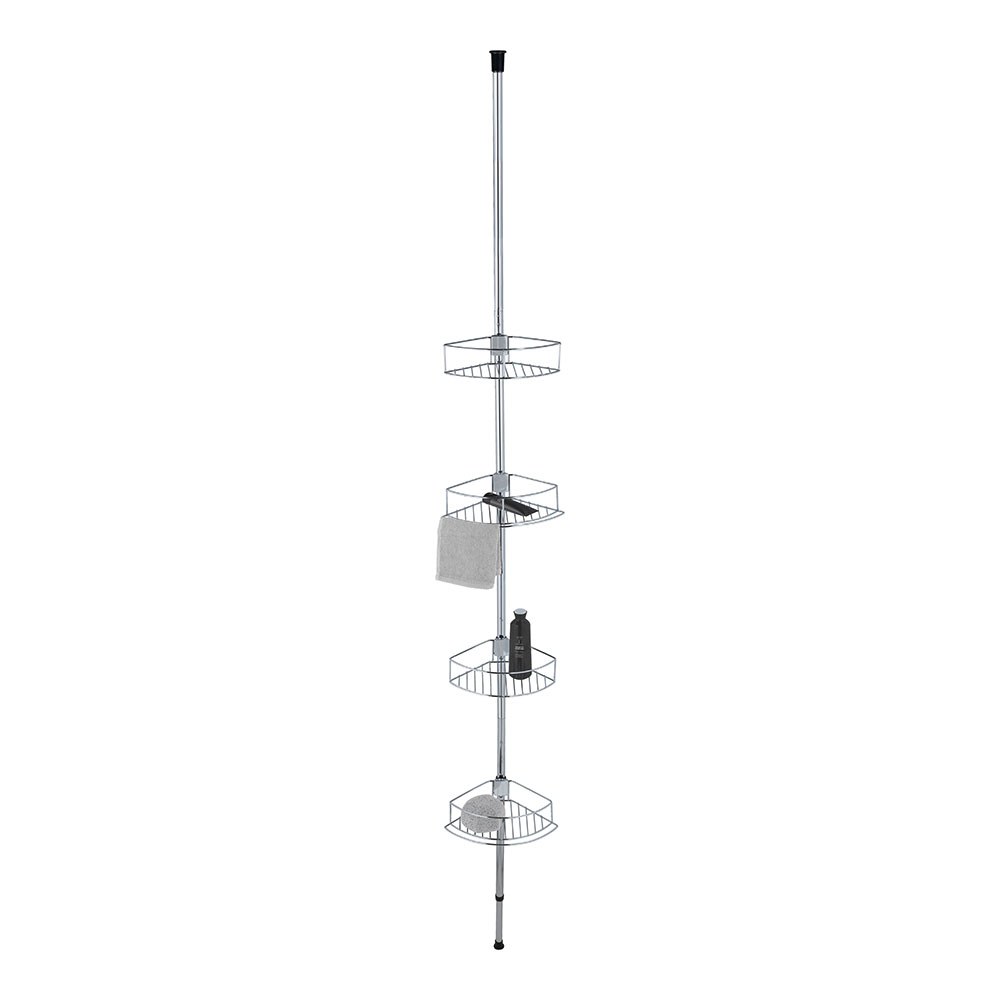 Prateleira de canto telescópica em aço inoxidável, dolcedo, 31 x 23 x 65 - 275 cm