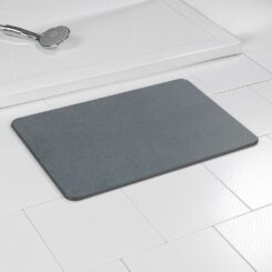 Tapete de banho antiderrapante de diatomita, cinza, 60 x 39 cm