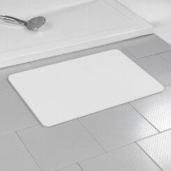 Tapete de banho antiderrapante de diatomita, branco, 60 x 39 cm