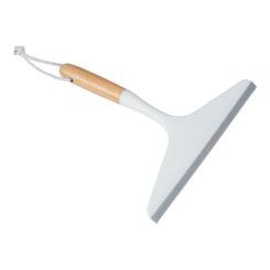 Rodo para poliban e azulejos com gancho, branco e bambu, bellagio
