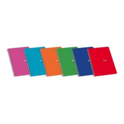 Caderno quadriculado capa normal enri espiral DIN A5 cores sortidas