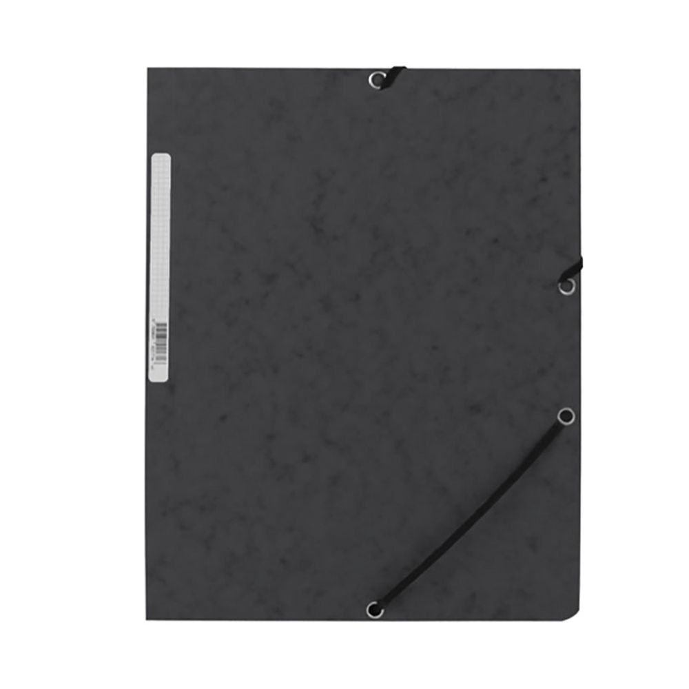 Capa com elásticos KF02167 cartão preto com abas DIN A4 q-connect