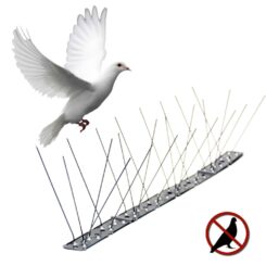 EURO BIRDS Haste dissuasora de pássaros, anti-pombo, aço inoxidável, 100 x 2,5 x 11 cm